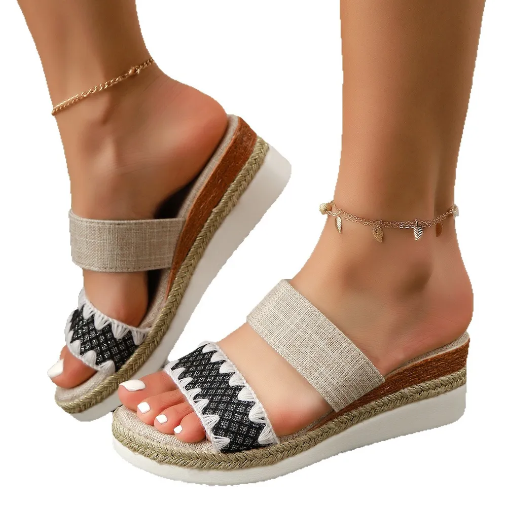 Braided Strap Espadrille Platform Sandals, image 6