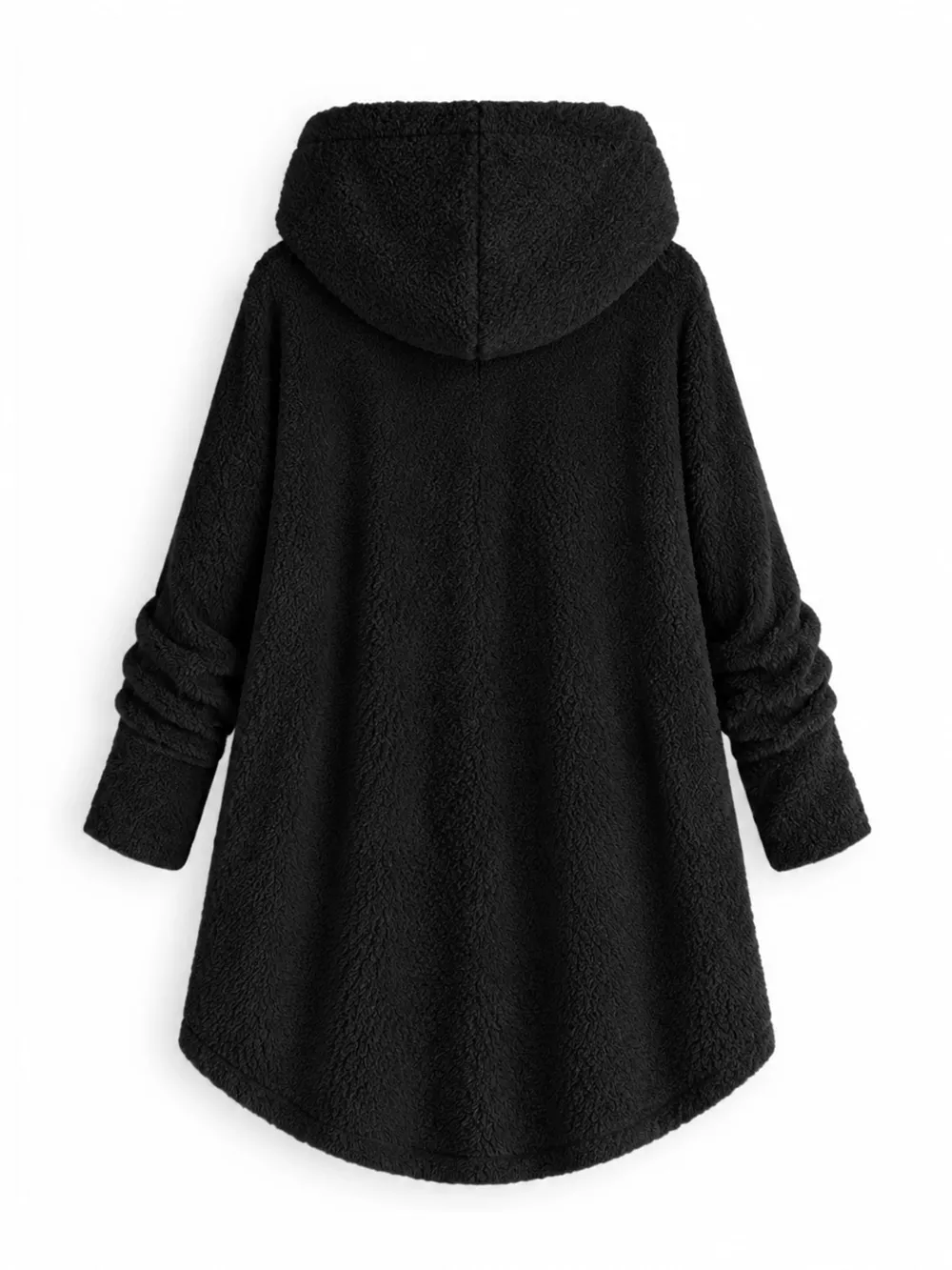 Full Size Fleece Button Up Hooded Outerwear Plus Size, image 3