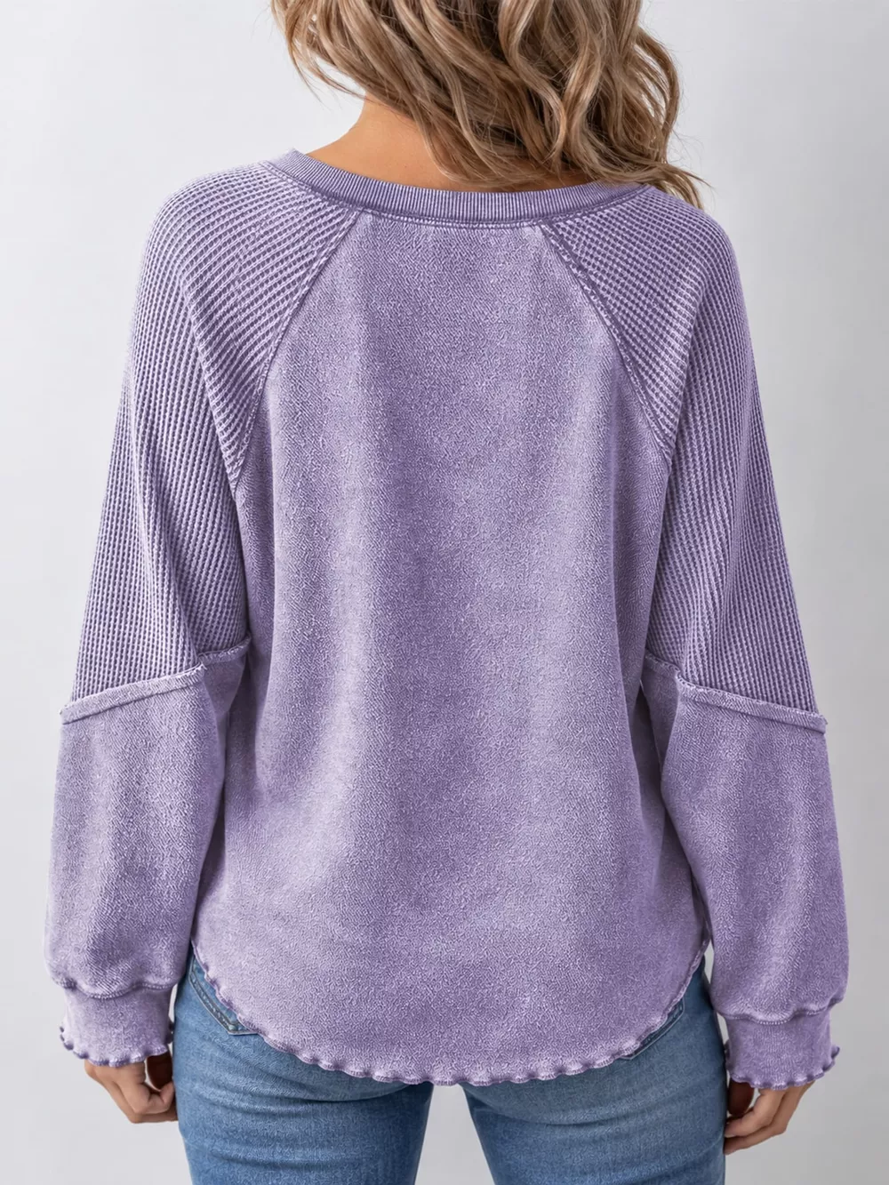 Waffle Knit Raglan Sleeve Sweatshirt, image 18