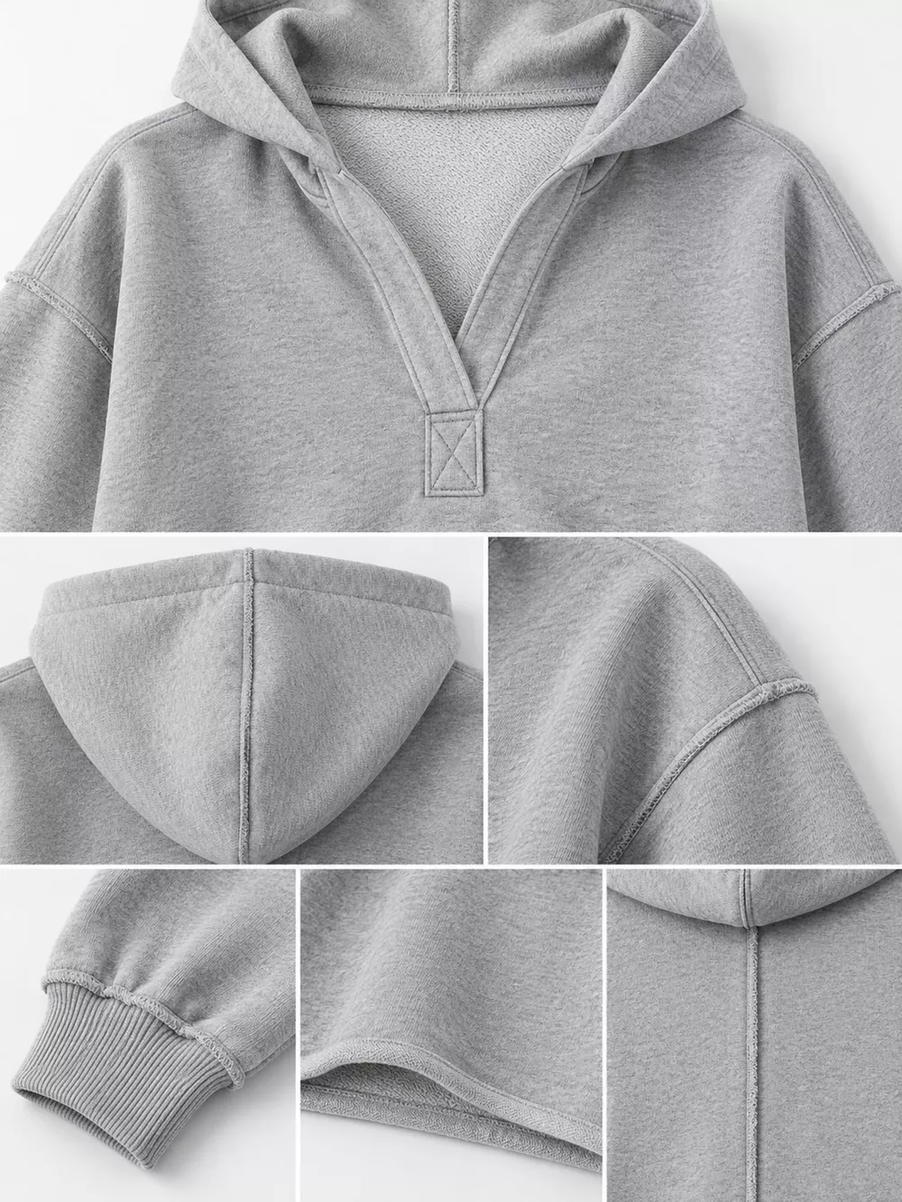 Dropped Shoulder Cropped Hoodie, image 15