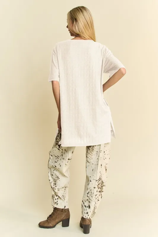 Short Sleeve Side Slit T-Shirt with Pockets, image 5