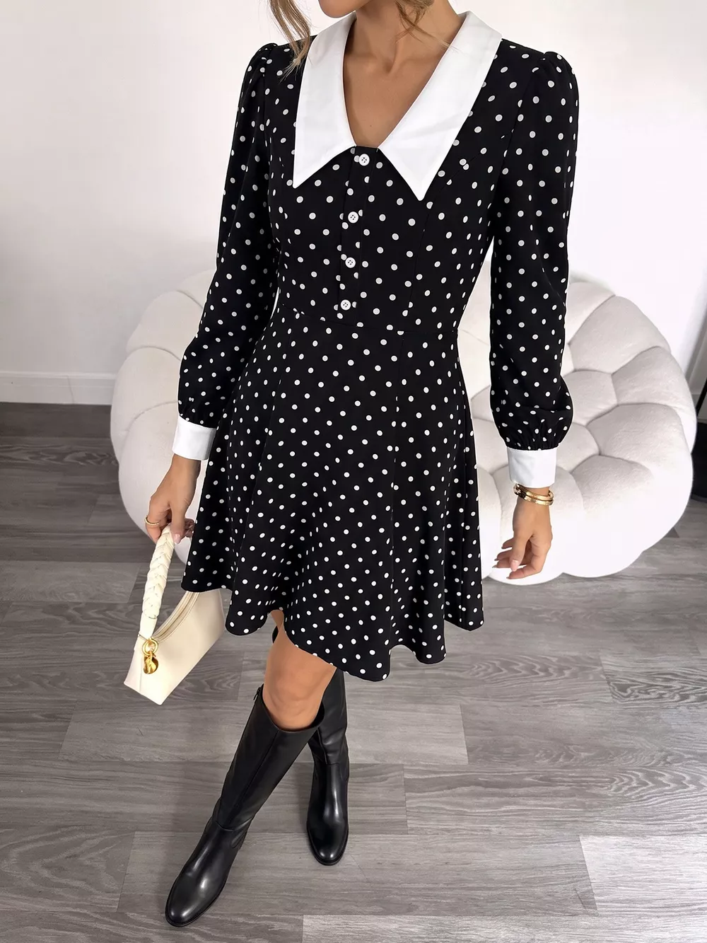 Polka Dot Peter Pan Collar Dress