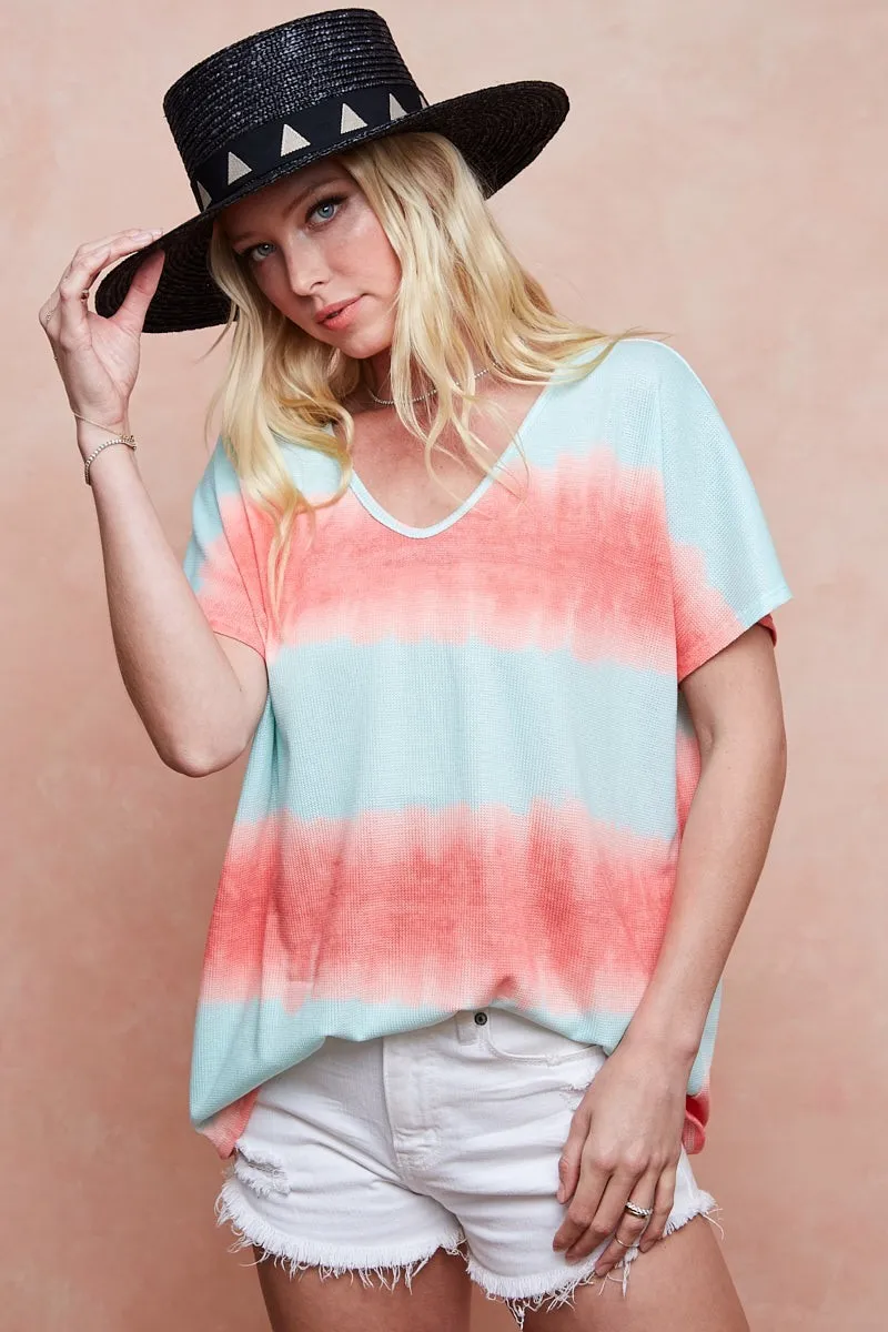 Tiedye Printed Hacci Knit Top, image 7