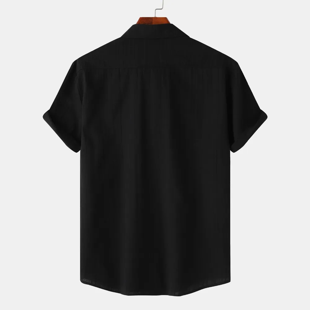 Men's Short Sleeve Button Down Shirt with Chest Pocket, image 13