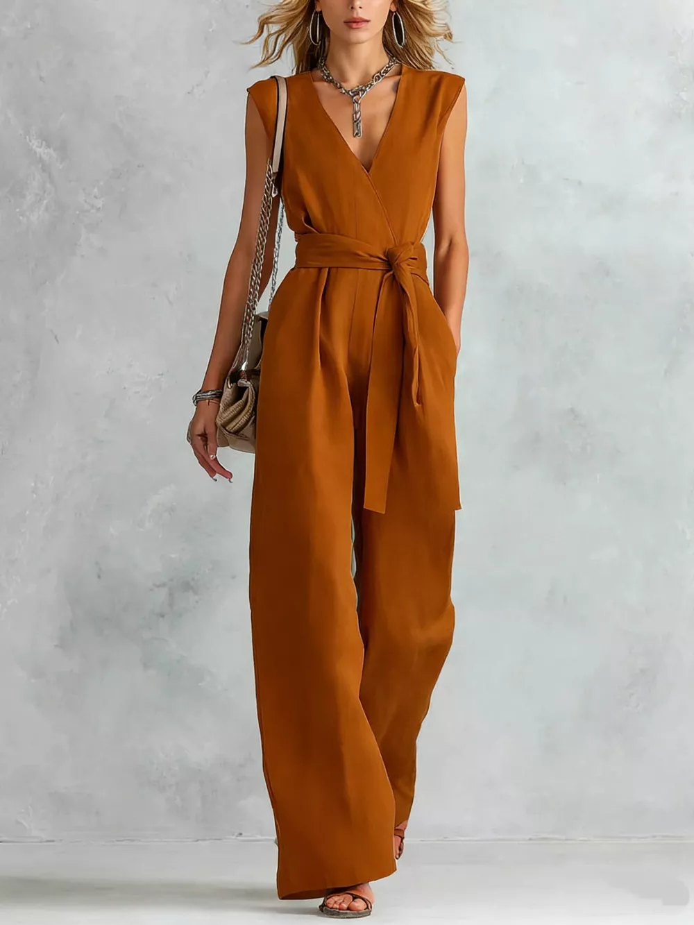 Sleeveless Wide Leg Jumpsuit, image 8