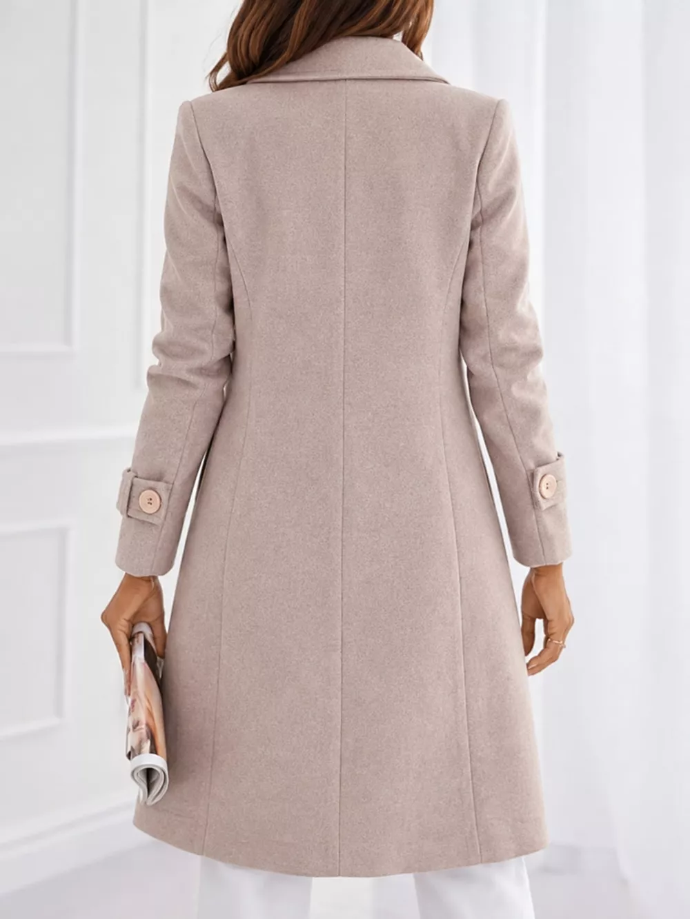 Double-Breasted Long Trench Outerwear, image 6