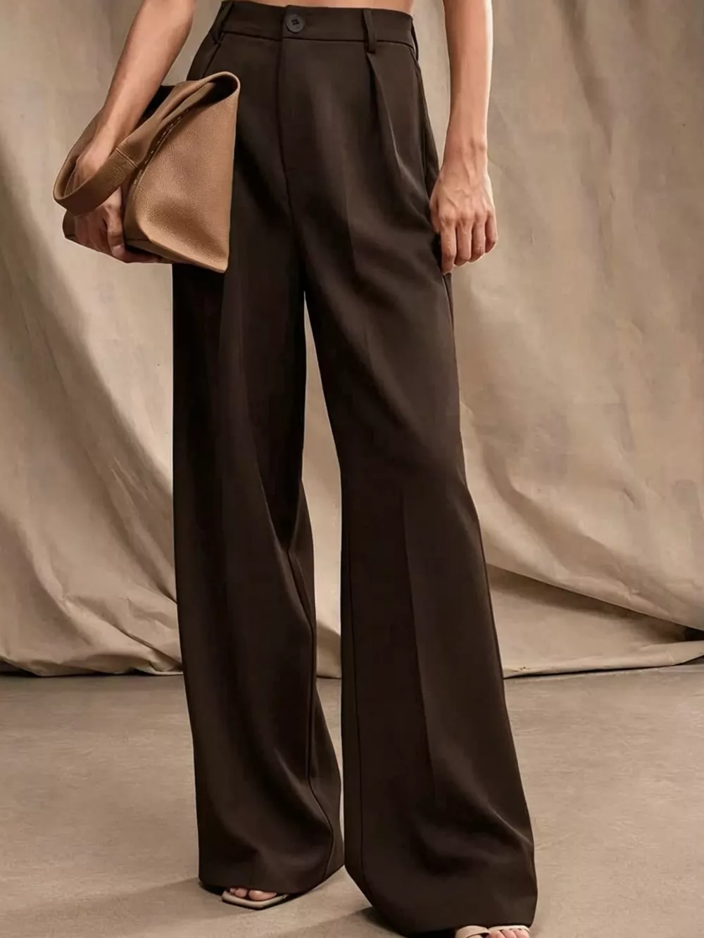 High-Waisted Pleated Wide-Leg Pants, image 8