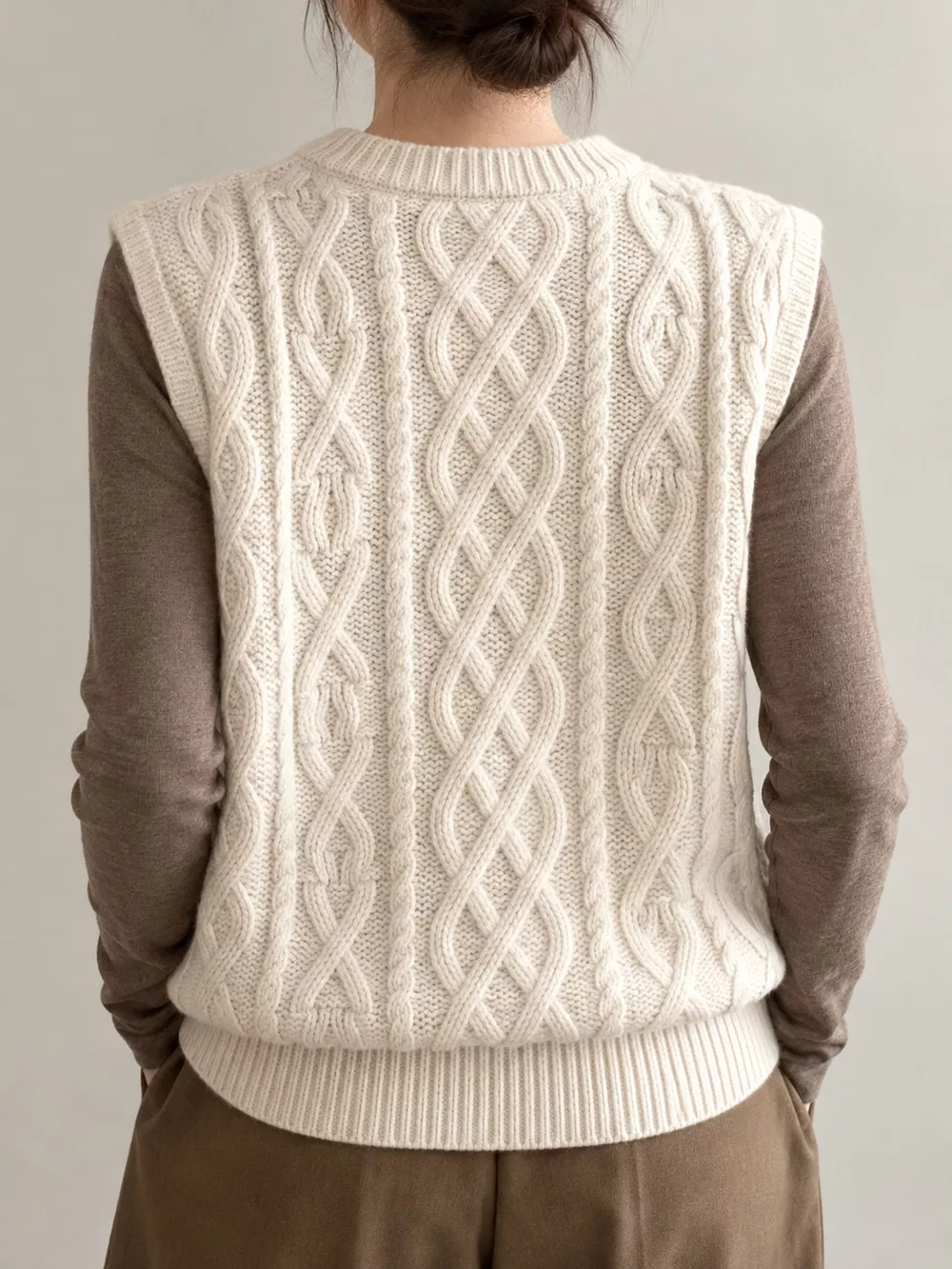 Cable-Knit Sweater Vest, image 3