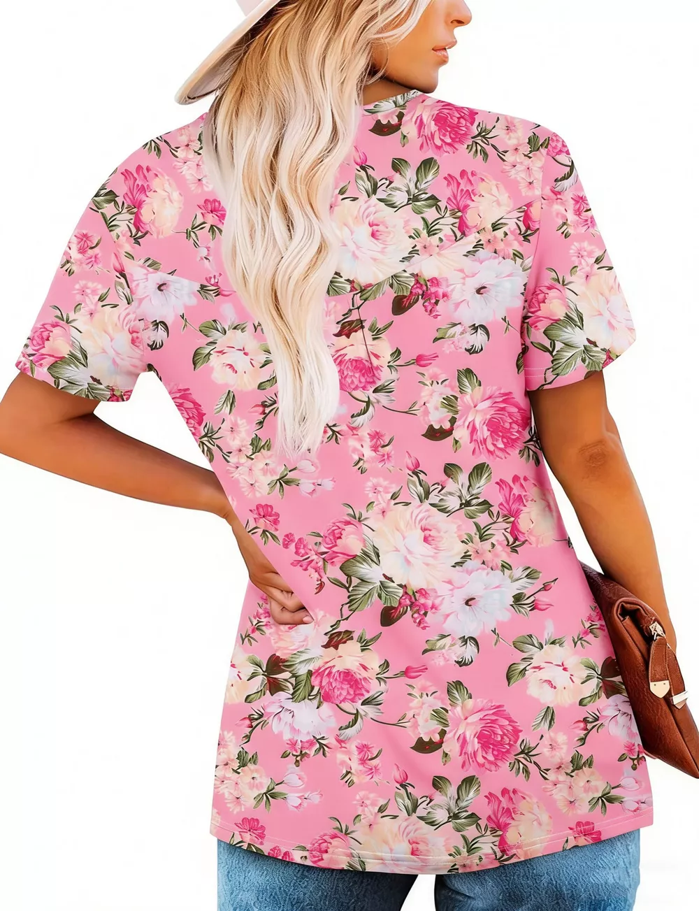 Plus Size Floral Print Short Sleeve T-Shirt, image 11