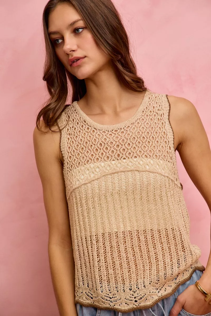Crochet Lace Light Weight Sweater Vest, image 6