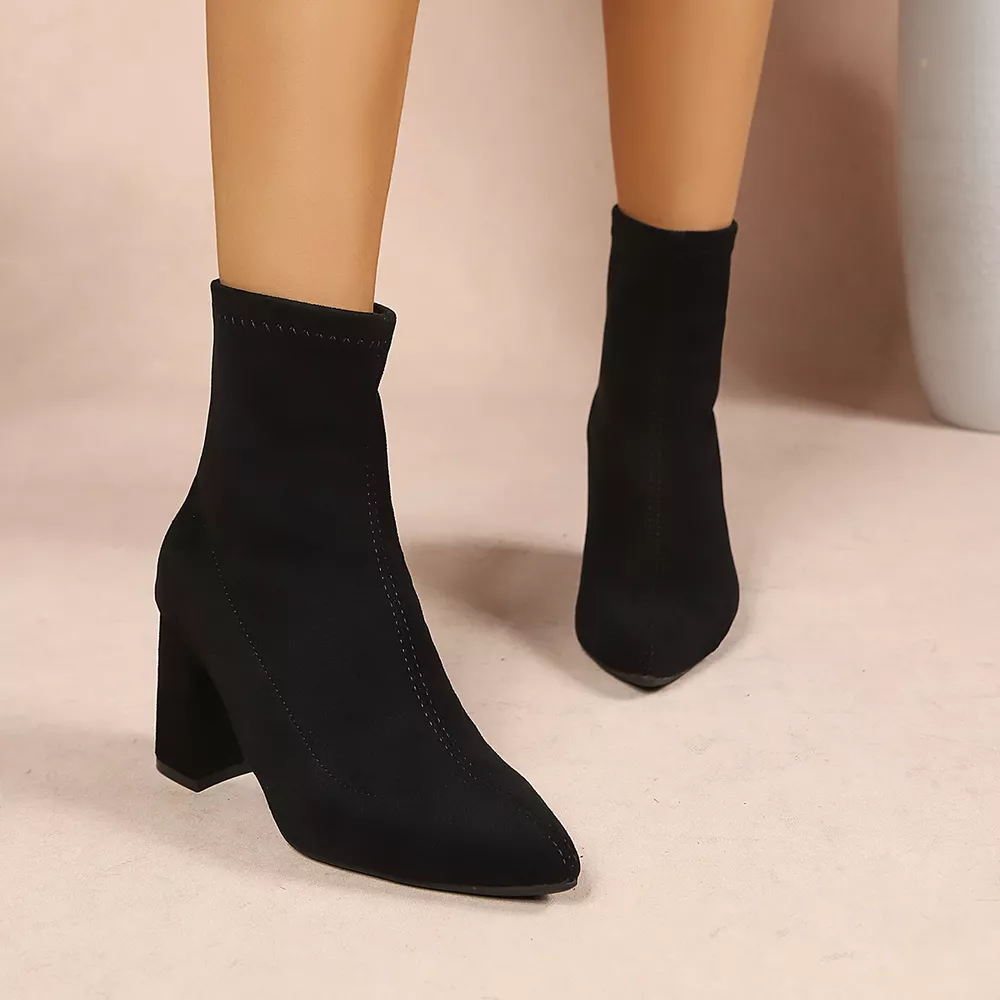Point Toe Block Heel Ankle Boots, image 11