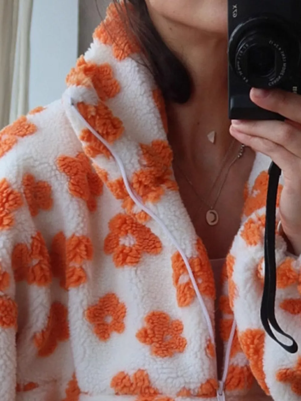 Floral Quarter-Zip Sherpa Sweatshirt, image 12