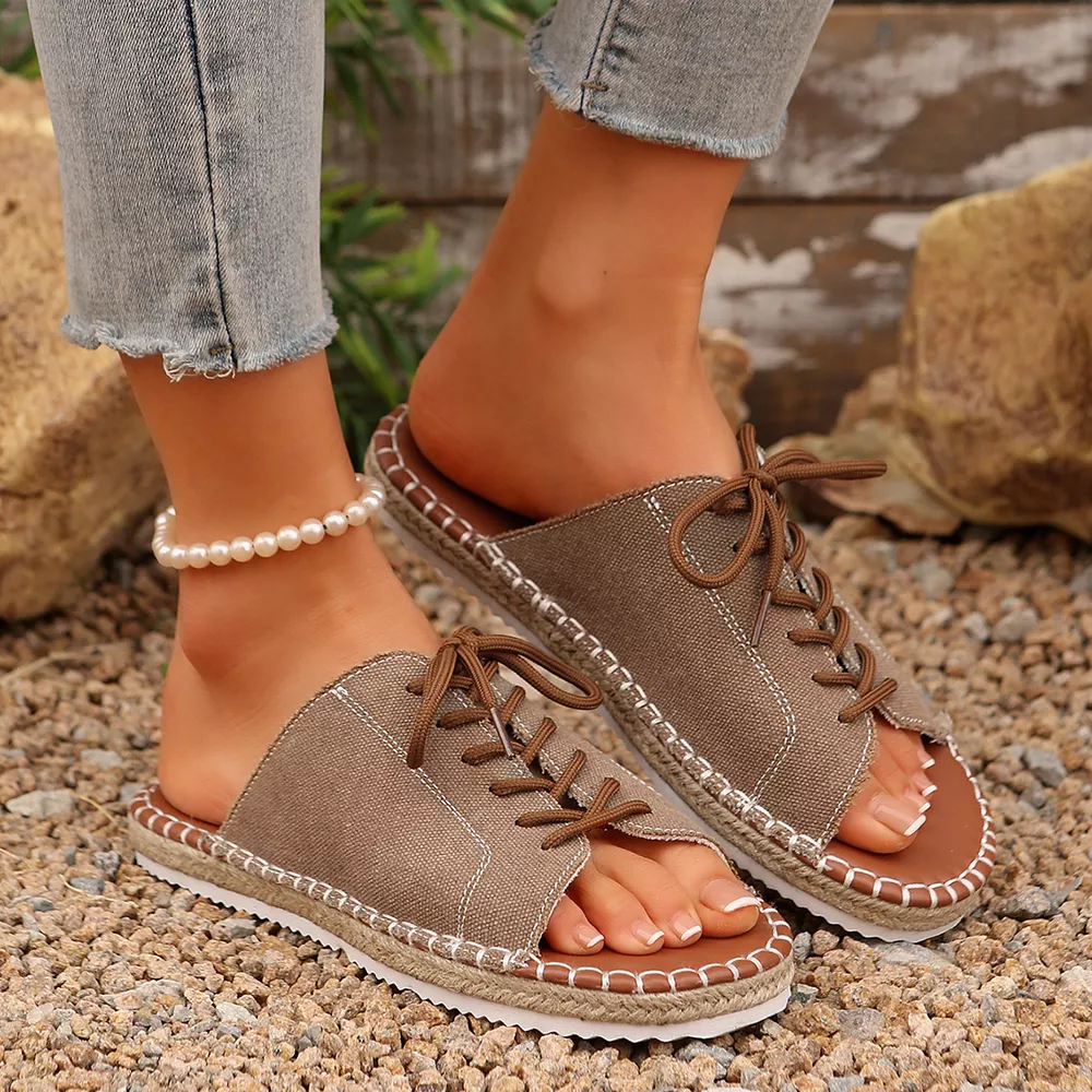 Open Toe Lace Up Sandals, image 6
