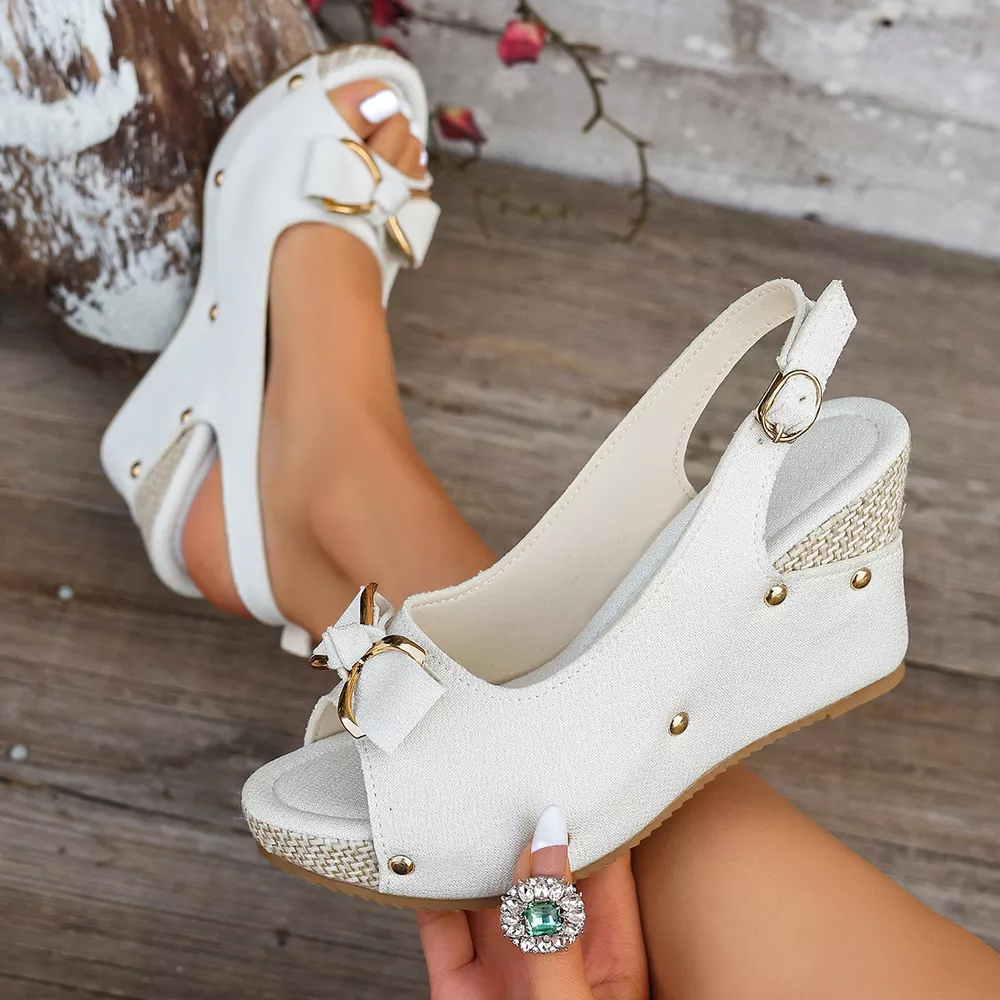 Peep Toe Wedge Sandals, image 10