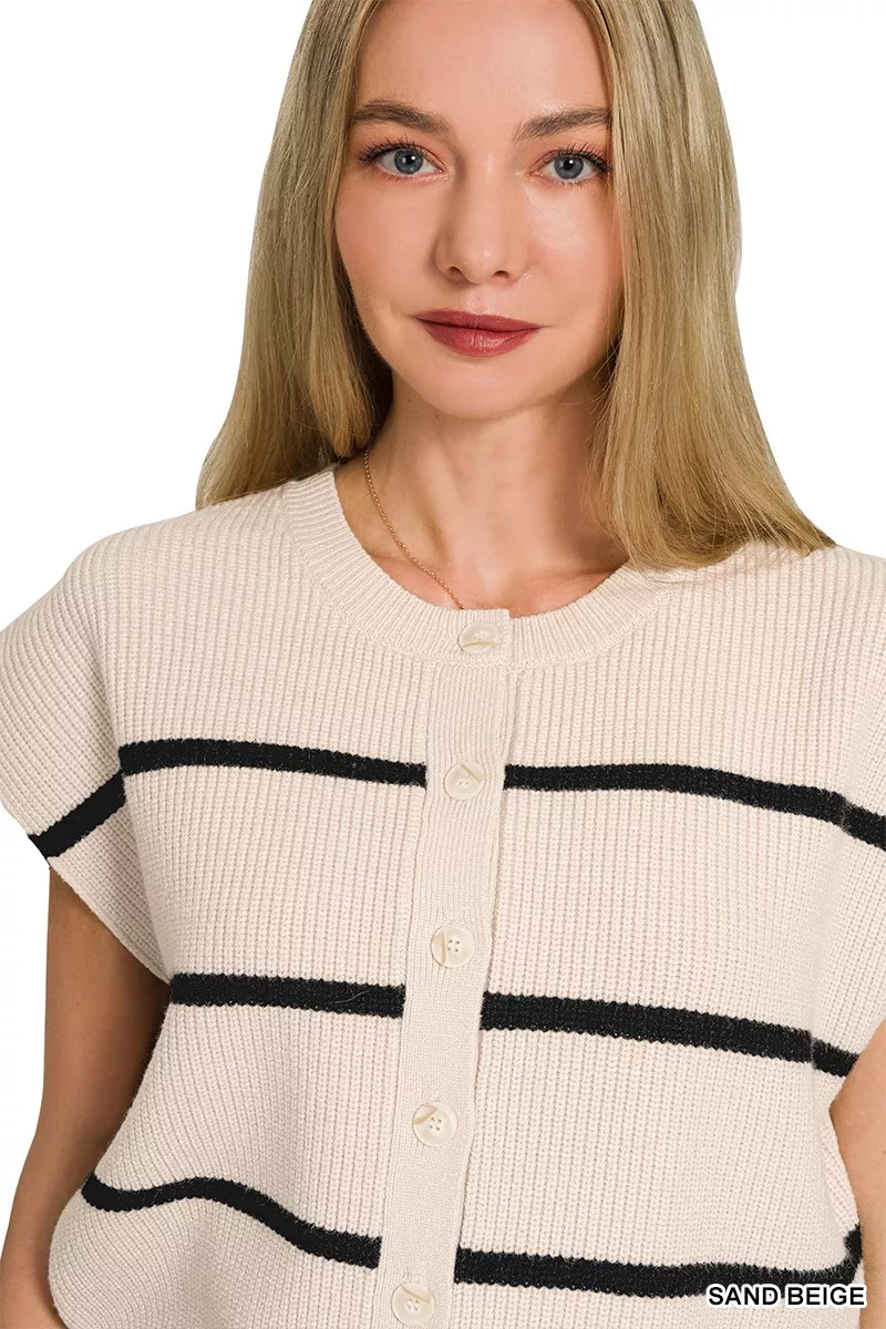 Striped Viscose Sweater Vest, image 5