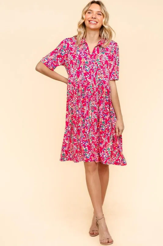 Johnny Collar Babydoll Dress with Side Pockets, image 8