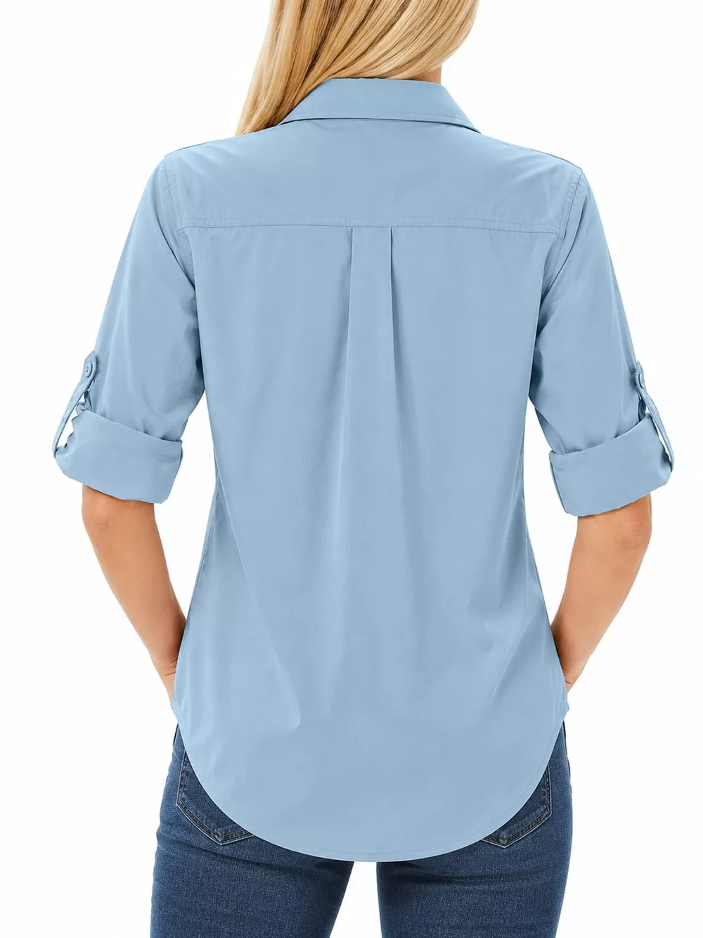 Full Size Button-Down Roll-Up Sleeve Shirt Plus Size, image 18