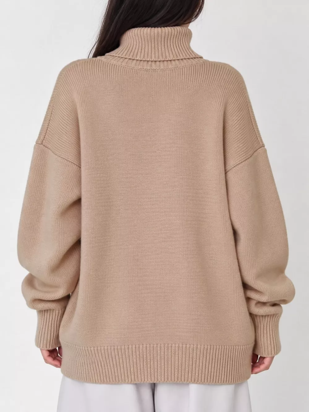 Oversized Turtleneck Dropped Shoulder Sweater, image 16