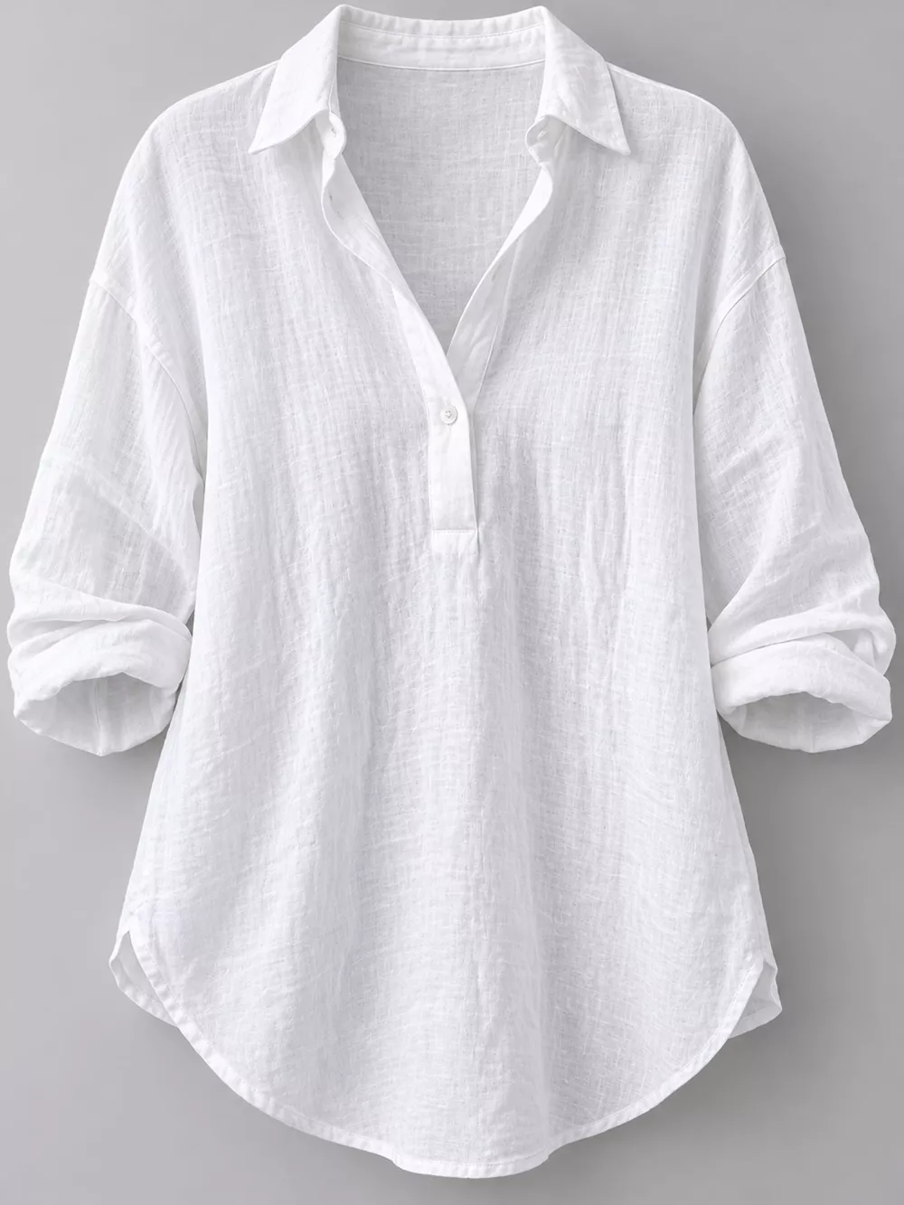 Collared Neck Long Sleeve Blouse, image 3