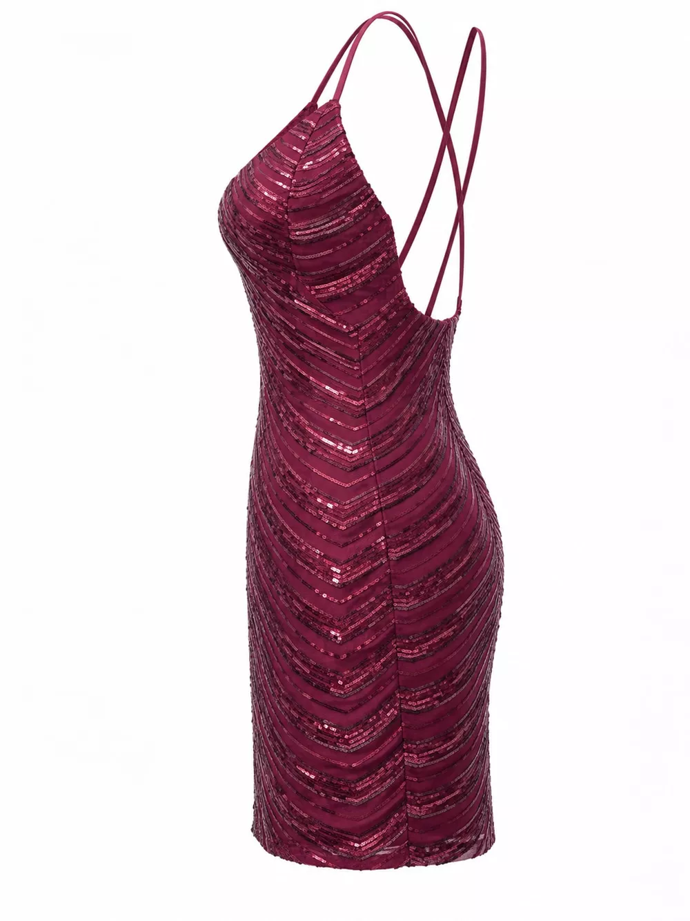 Sleeveless Sequin Embellished Bodycon Mini Cami Dress, image 13