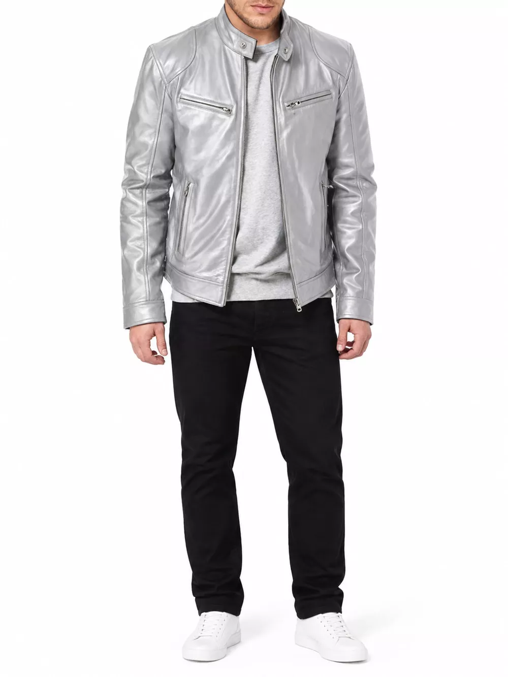 Men's Full Size Faux Leather Zip Up Jacket Plus Size, image 54