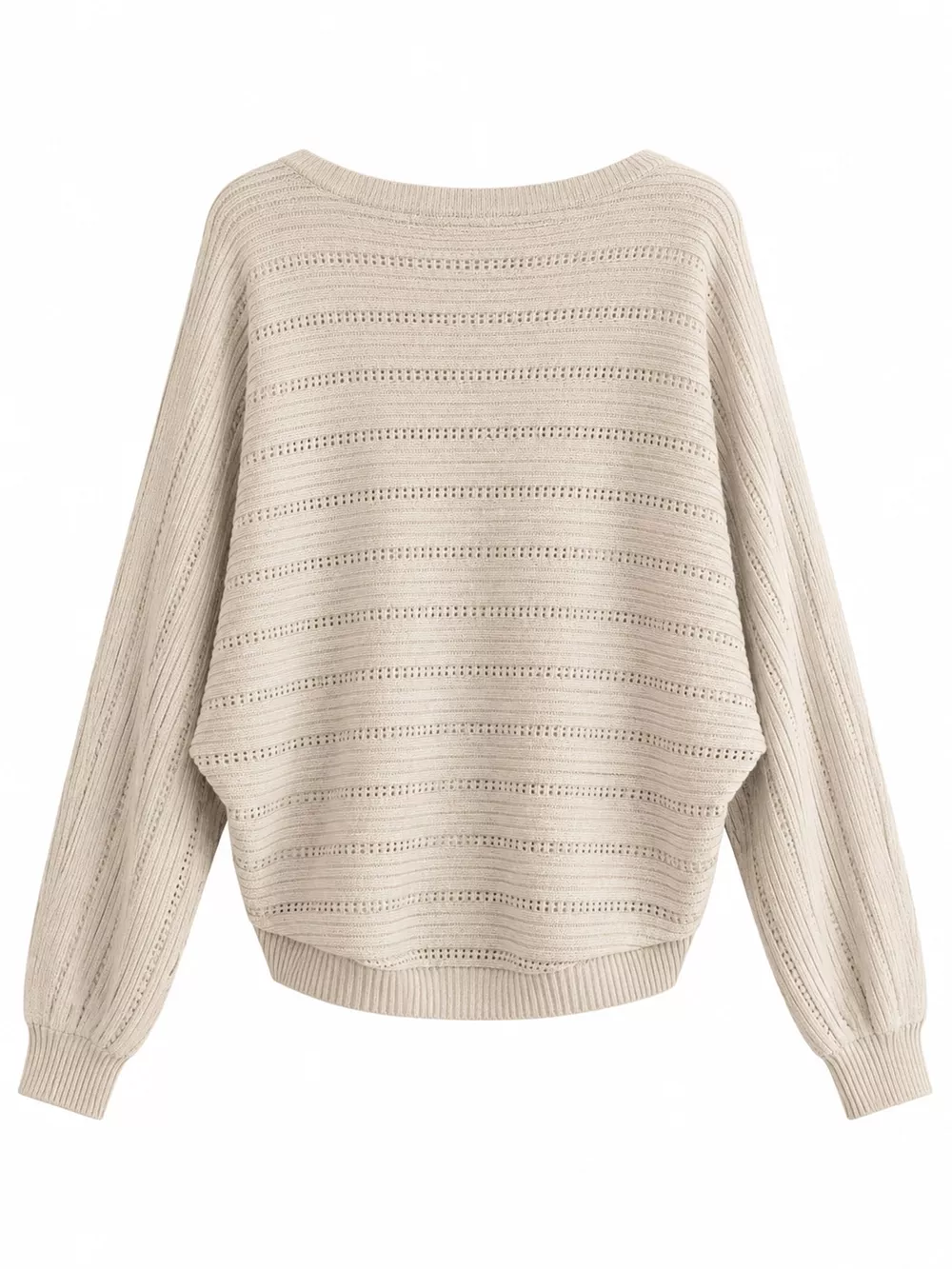 Openwork Boat Neck Sweater, image 3