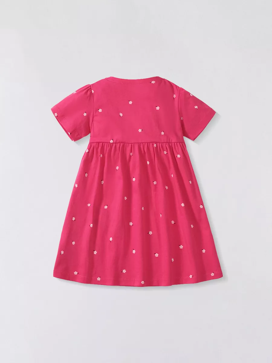 Children's Unicorn Polka Dot Round Neck Dress, image 5