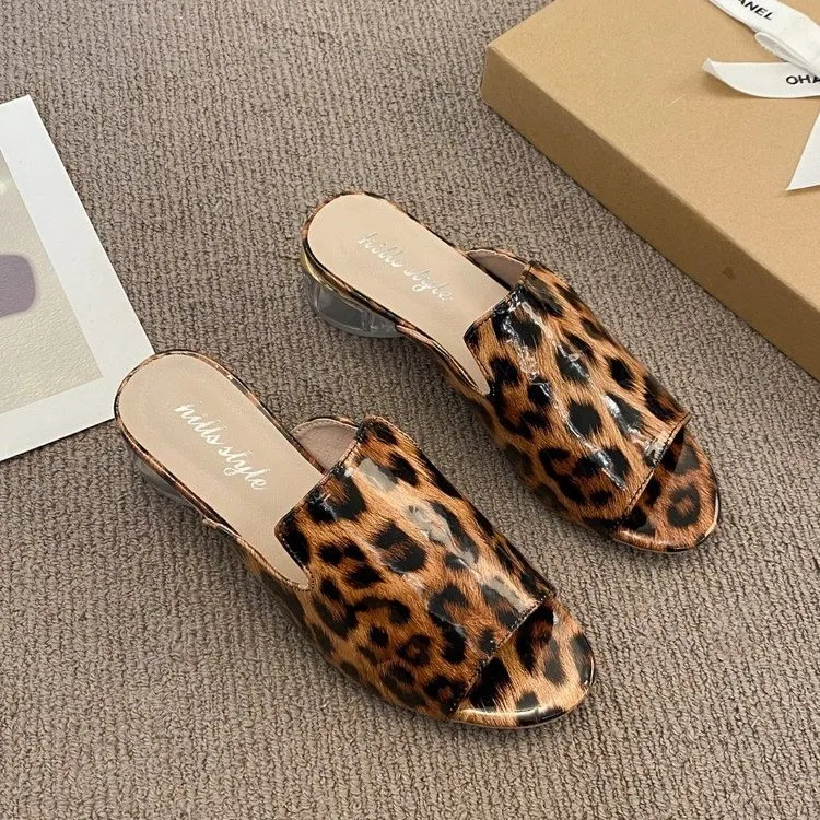 Leopard Open Toe Sandals, image 2