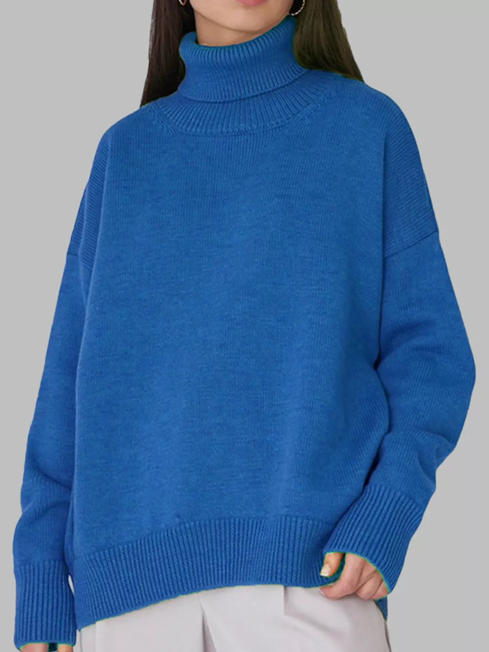 Turtleneck Dropped Shoulder Sweater, image 22