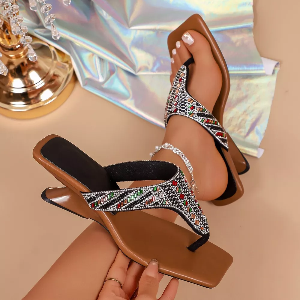 Rhinestone Toe Post Sandals, image 7