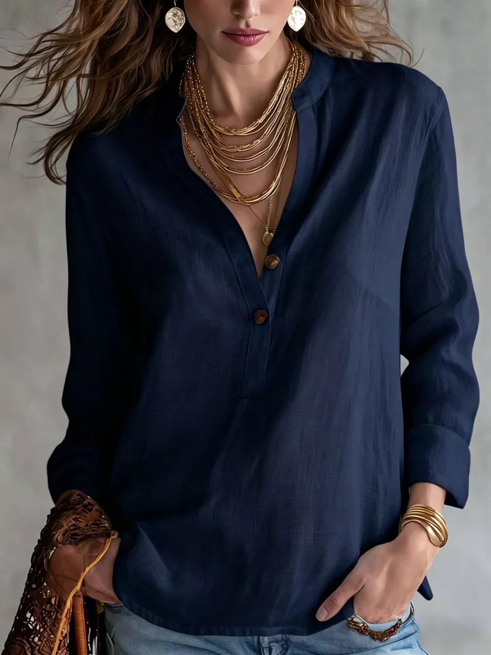 Button Detail Long Sleeve Shirt, image 5