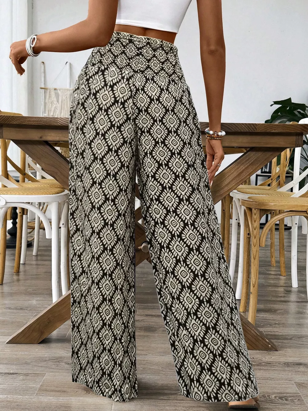 Printed Wide Leg Pants, image 3