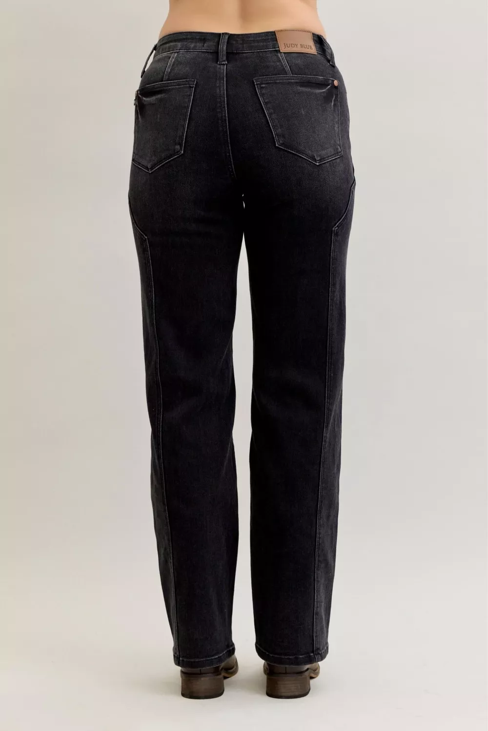 Mid Rise Straight Western Seam Detail Jeans, image 7