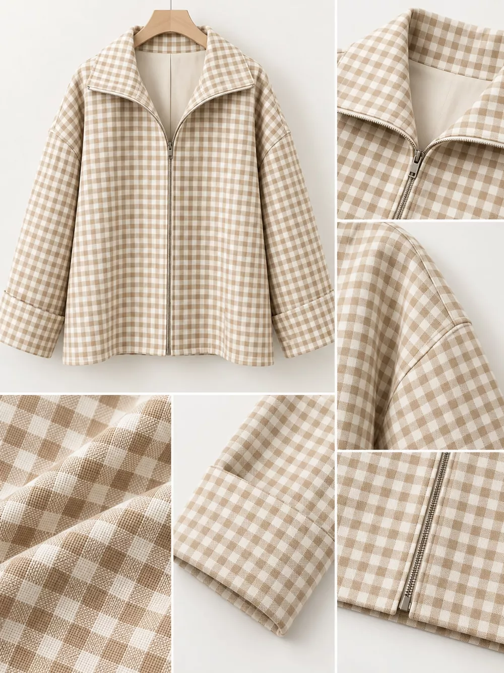 Plaid Zip-Up Jacket, image 23