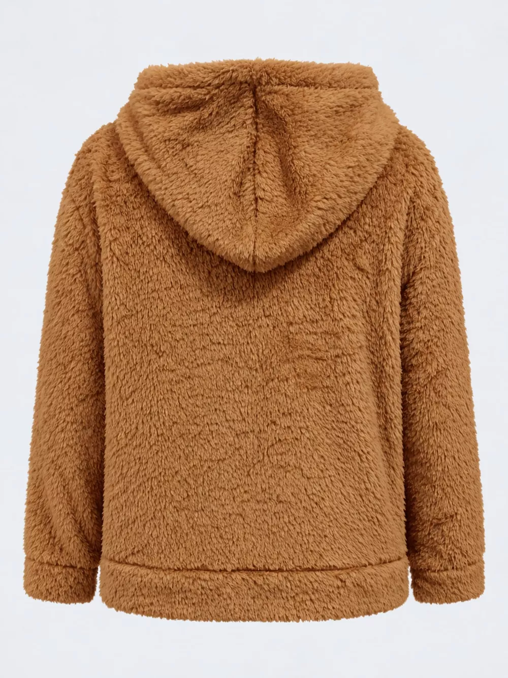 Drawstring Sherpa Zip-Up Hoodie, image 7