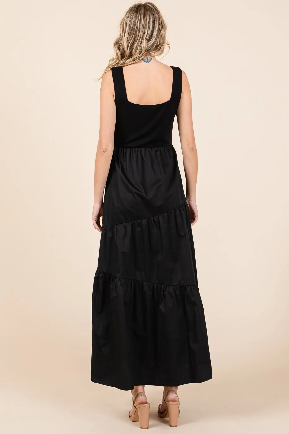 Mix Media Square Neck Maxi Dress, image 4