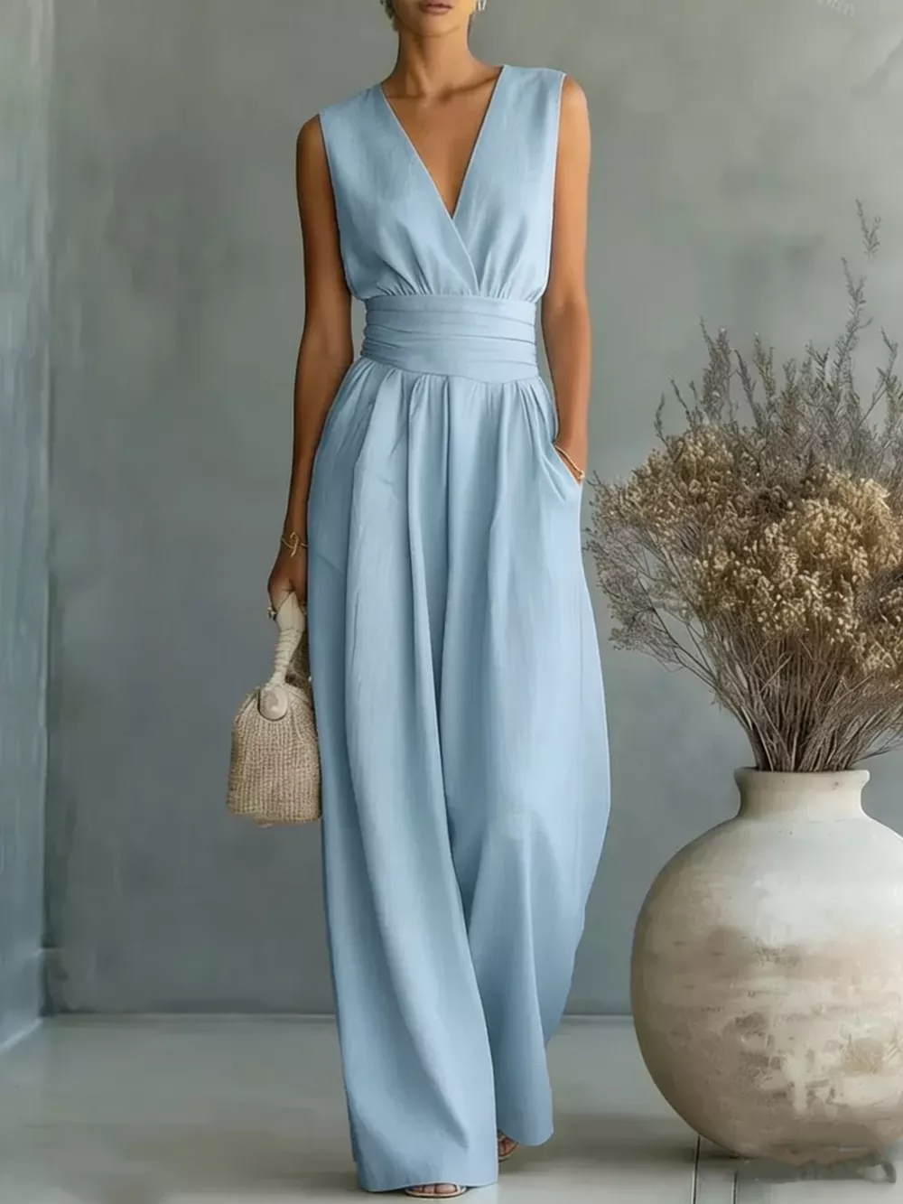 Full Size Sleeveless Wide-Leg Jumpsuit Plus Size, image 2
