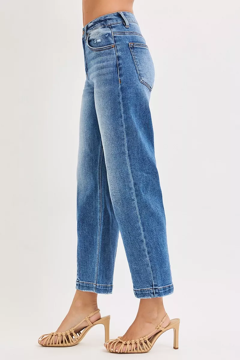 High Rise Crop Boyfriend Tapered Jeans, image 4