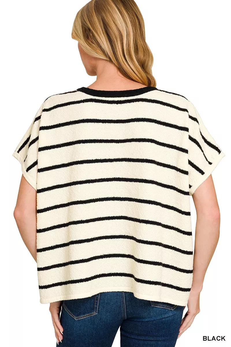 Striped Oversize Sweater Top, image 3