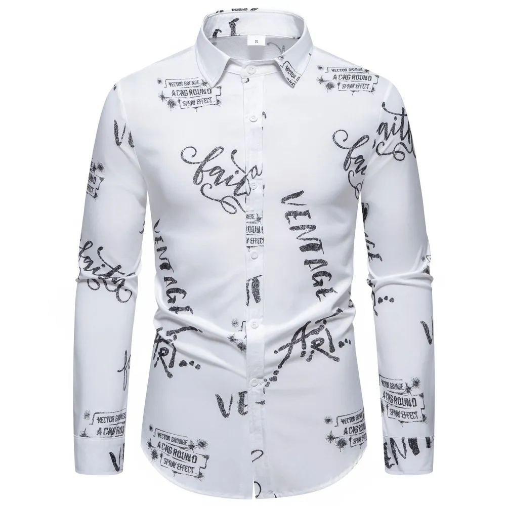 Men's Printed Long Sleeve Button-Up Shirt, image 2