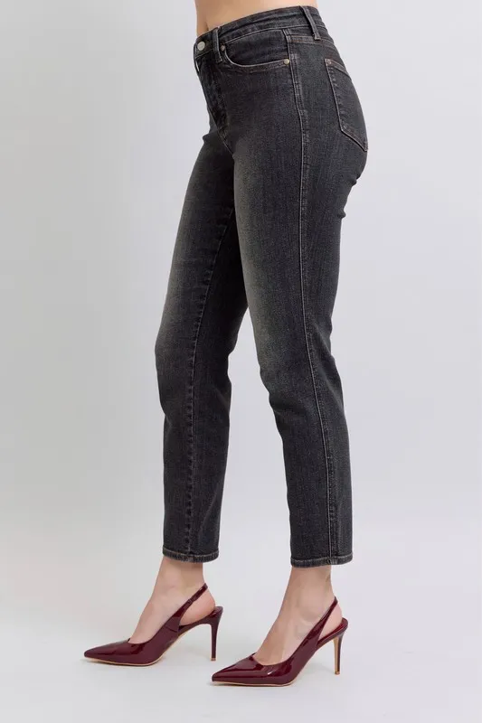 Full Size Mid Rise Tummy Control Slim Jeans Plus Size, image 9