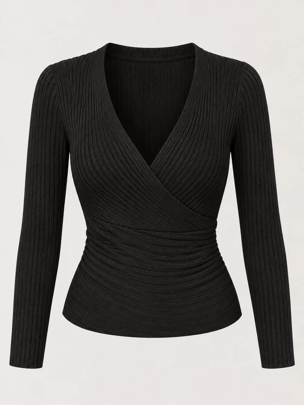Full Size Ribbed Long Sleeve Slim Fit T-Shirt Plus Size, image 3
