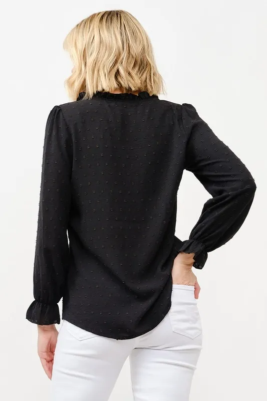 Polka Dot Ruffle Detailed Blouse Top, image 5