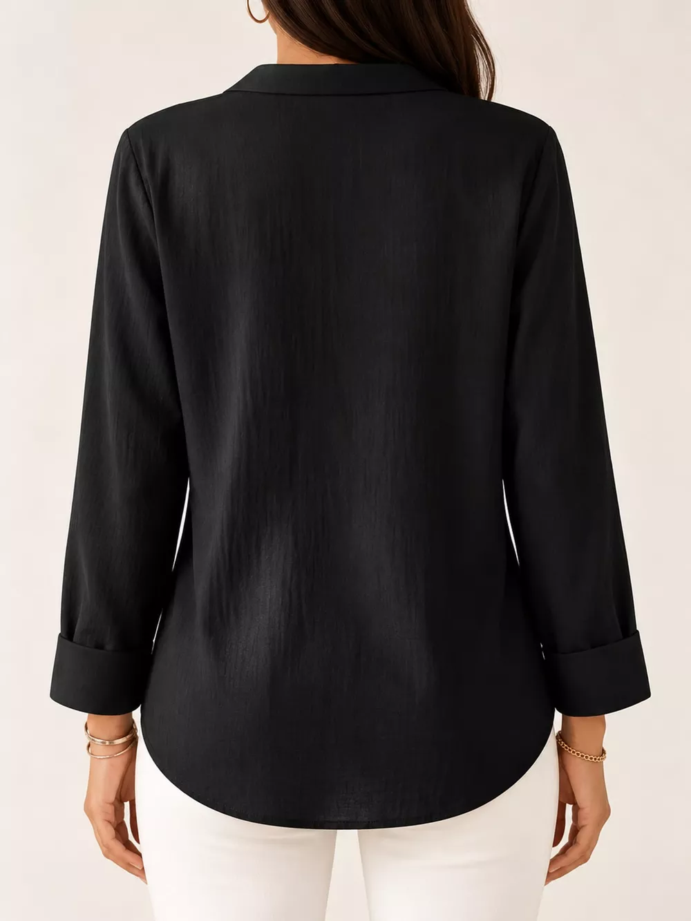 Full Size V-Neck Long Sleeve Blouse Plus Size, image 18