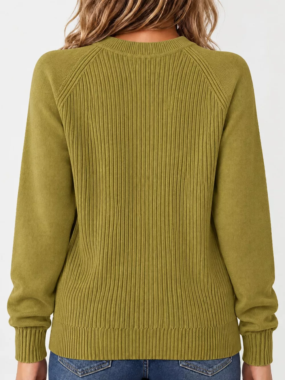 Full Size Ribbed Knit Raglan Sleeve Sweater Plus Size, image 11