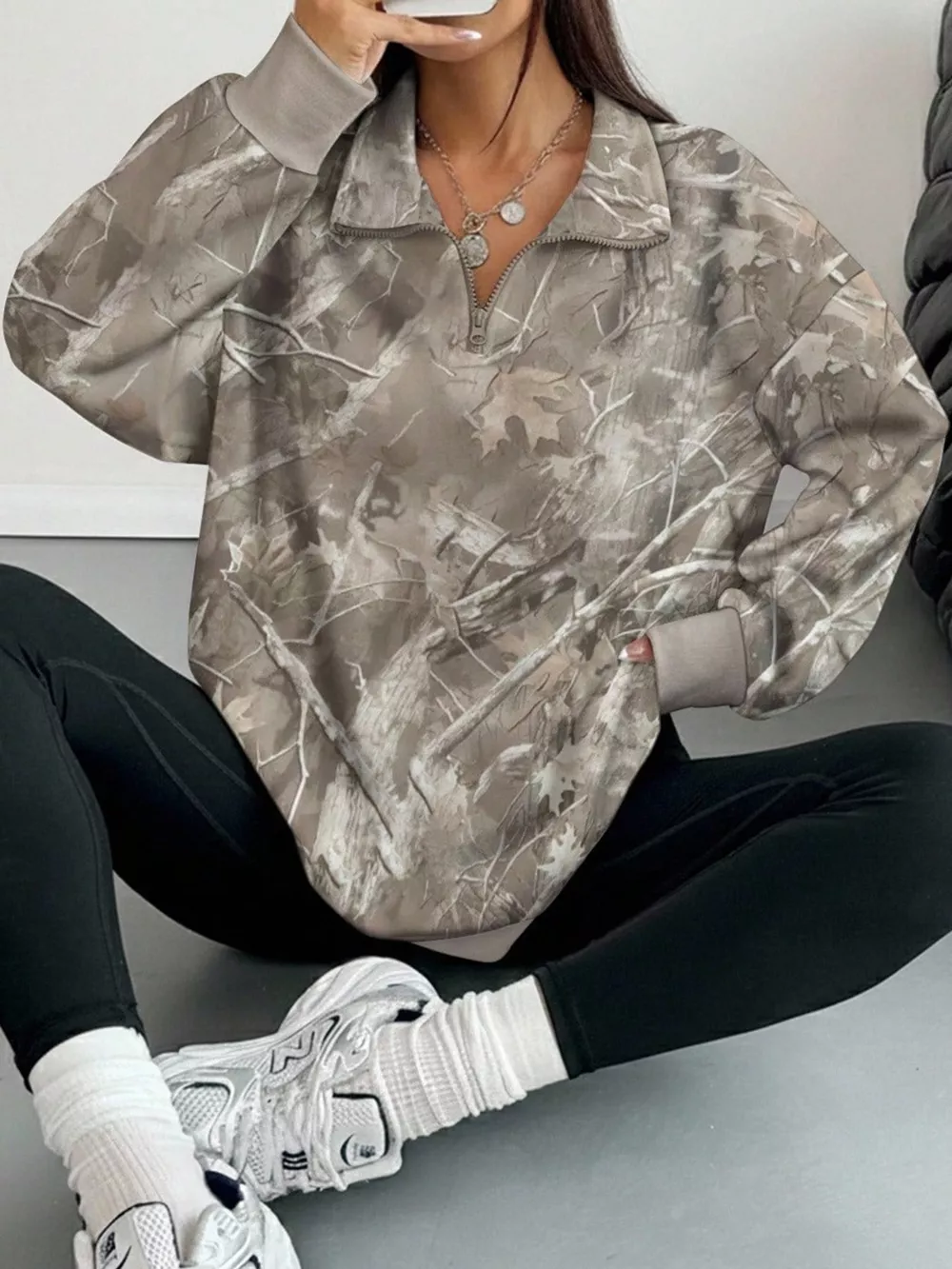 Quarter-Zip Long Sleeve Sweatshirt, image 6