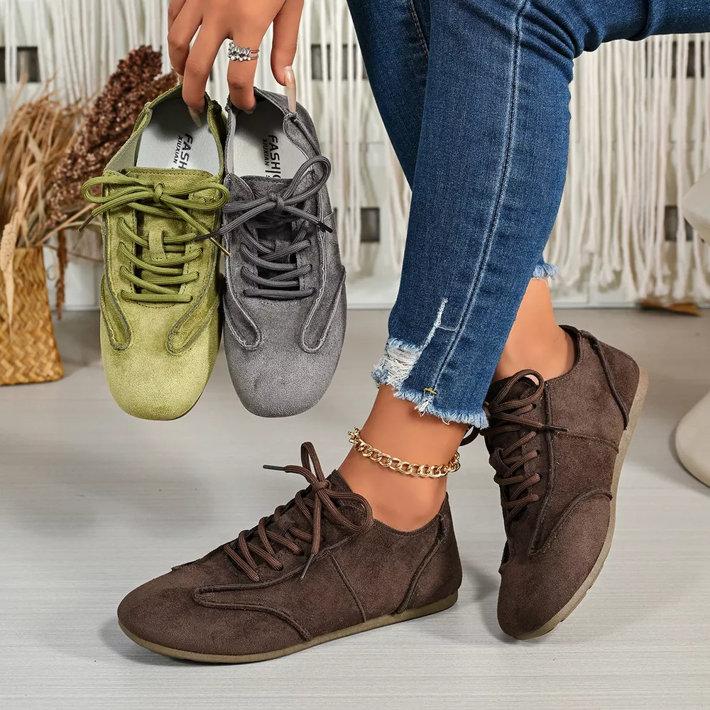 Lace Up Round Toe Sneakers, image 2