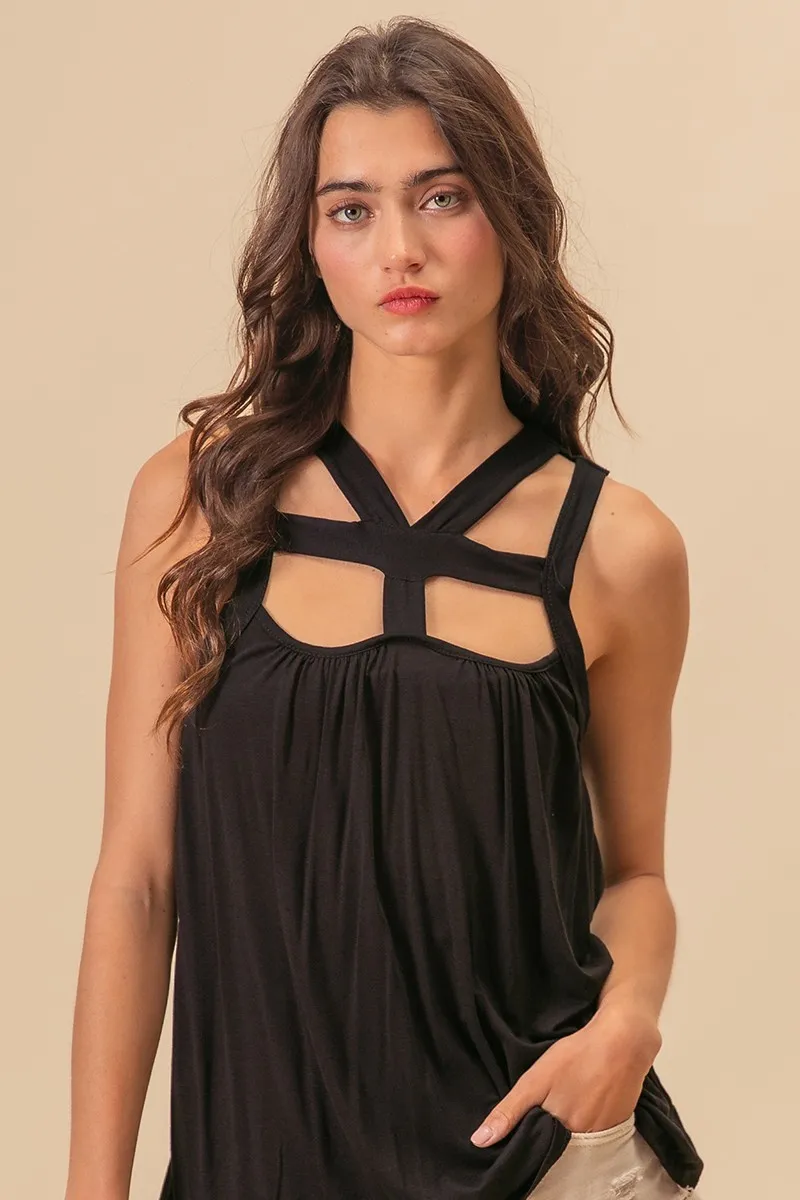 Rayon Span Jersey Cut Out with Straps Detailed, image 6