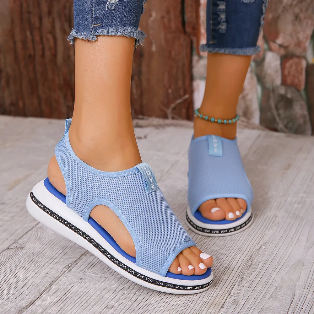 Mesh Open Toe Platform Sandals, image 9