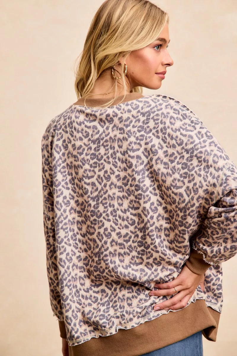 Leopard Printed French Terry Sweatshirt, image 10